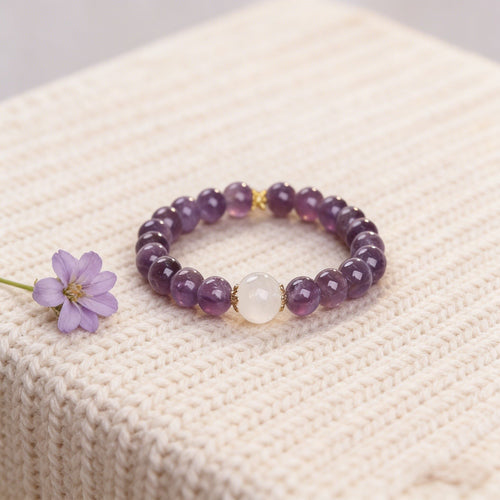 Amethyst & Clear Quartz Lucky Bracelet